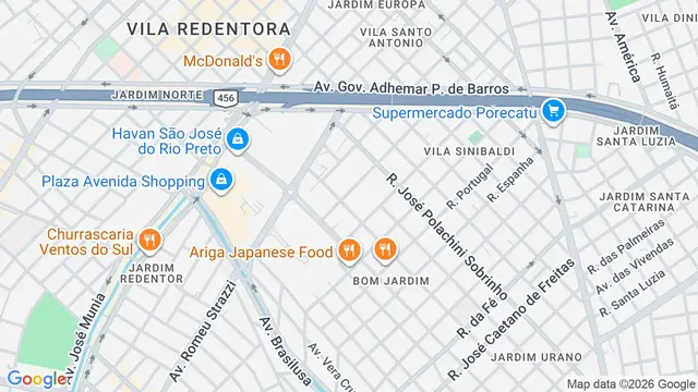 Mapa do bairro Bom Jardim, São José do Rio Preto - SP