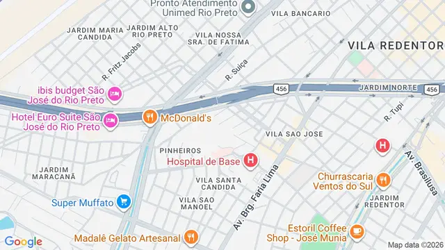 Mapa do bairro Bosque da Saúde, São José do Rio Preto - SP