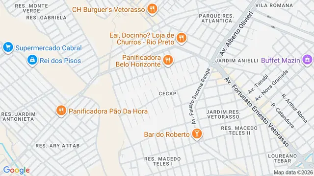Mapa do bairro Cecap, São José do Rio Preto - SP