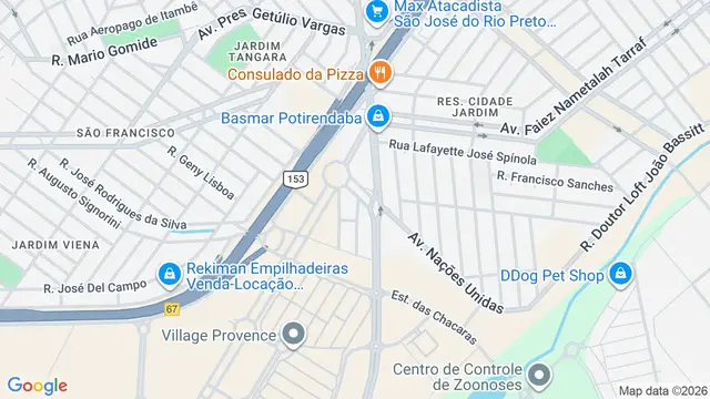 Mapa do bairro Centro Empresarial Coplan, São José do Rio Preto - SP