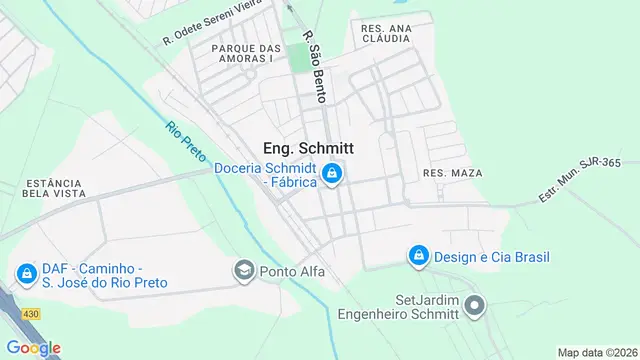 Mapa do bairro Centro (Engenheiro Schmitt), São José do Rio Preto - SP