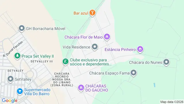 Mapa do bairro Chácara Recreio Terras de São José (Zona Rural), São José do Rio Preto - SP