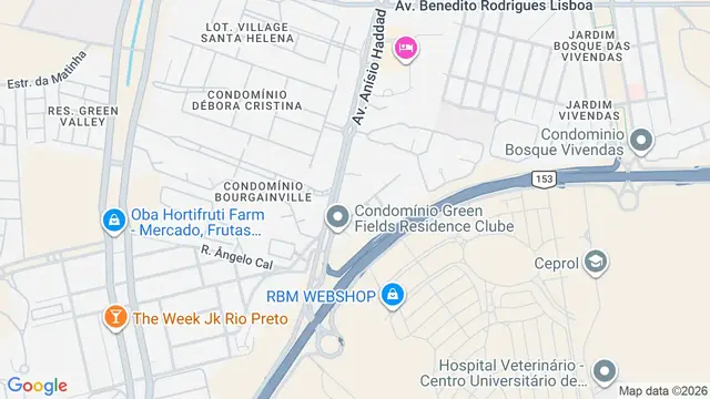 Mapa do bairro Condomínio Bourgainville, São José do Rio Preto - SP - Rua João Batista Negrão
