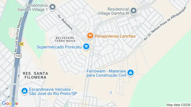 Mapa do bairro Condomínio Residencial Village Maria Stella, São José do Rio Preto - SP