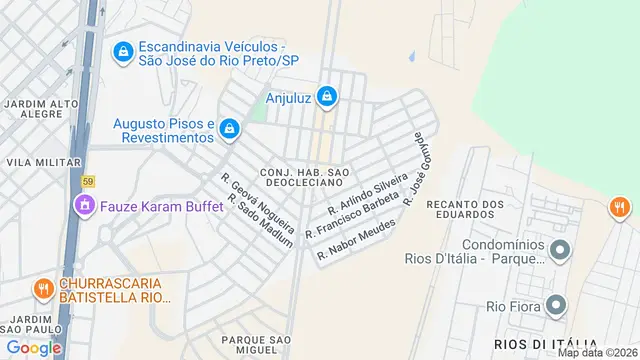 Mapa do bairro Conjunto Habitacional São Deocleciano, São José do Rio Preto - SP