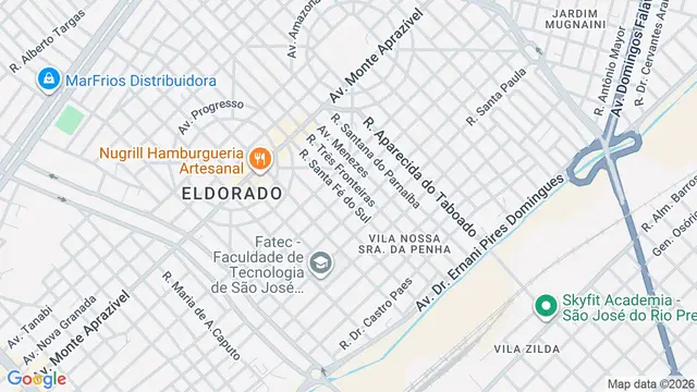Mapa do bairro Eldorado, São José do Rio Preto - SP