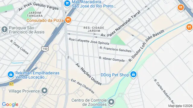 Mapa do bairro Estância Parque Azul (Zona Rural), São José do Rio Preto - SP
