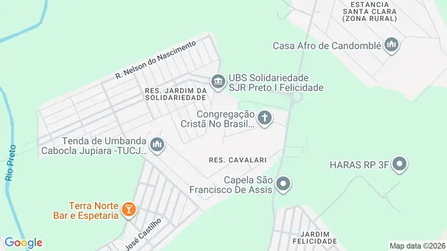 Mapa do bairro Estância Santa Ana (Zona Rural), São José do Rio Preto - SP