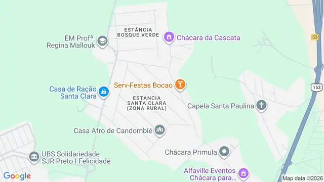 Mapa do bairro Estância Santa Clara (Zona Rural), São José do Rio Preto - SP