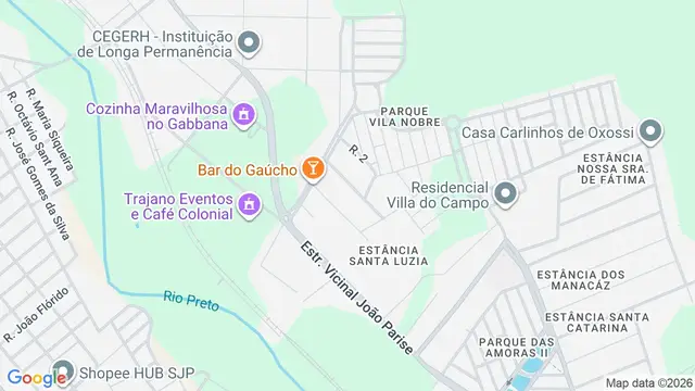 Mapa do bairro Estância Santa Luzia (Zona Rural), São José do Rio Preto - SP