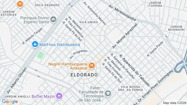 Mapa do bairro Estância Santa Rita (Zona Rural), São José do Rio Preto - SP