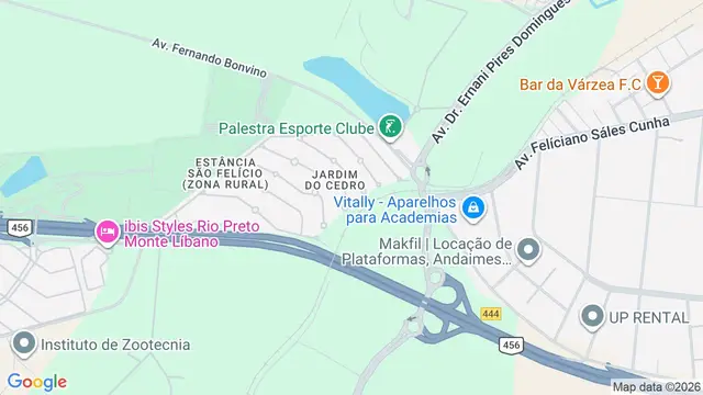 Mapa do bairro Estância São Felício (Zona Rural), São José do Rio Preto - SP