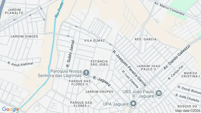 Mapa do bairro Estância São João, São José do Rio Preto - SP