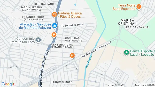 Mapa do bairro Estância Suíça (Zona Rural), São José do Rio Preto - SP