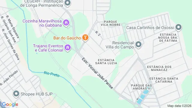 Mapa do bairro Estância Vitória (Zona Rural), São José do Rio Preto - SP