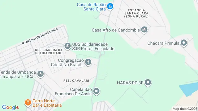 Mapa do bairro Fazenda Velha (Zona Rural), São José do Rio Preto - SP