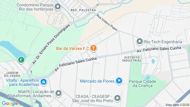 Mapa do bairro Gonzaga de Campos, São José do Rio Preto - SP