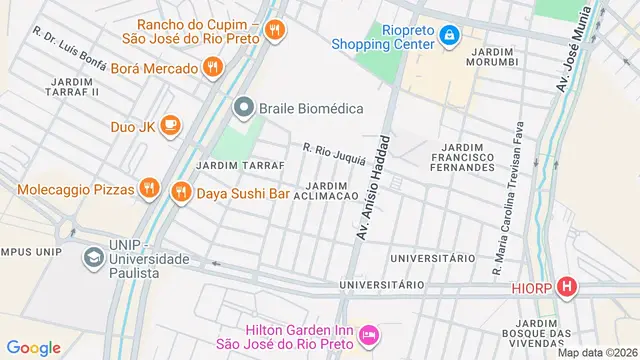Mapa do bairro Jardim Aclimação, São José do Rio Preto - SP