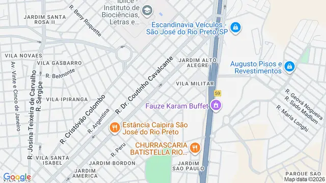 Mapa do bairro Jardim Alto Alegre, São José do Rio Preto - SP