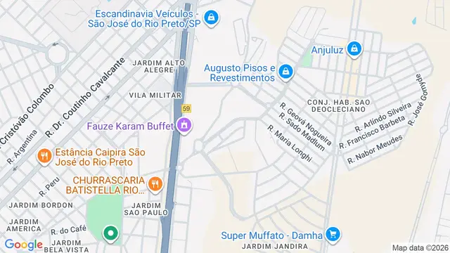 Mapa do bairro Jardim Anice, São José do Rio Preto - SP - Avenida Tarraf