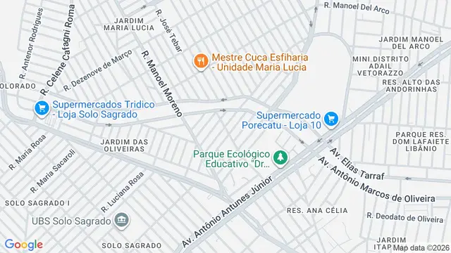Mapa do bairro Jardim Antunes, São José do Rio Preto - SP