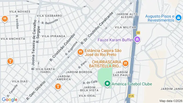 Mapa do bairro Jardim Bordon, São José do Rio Preto - SP