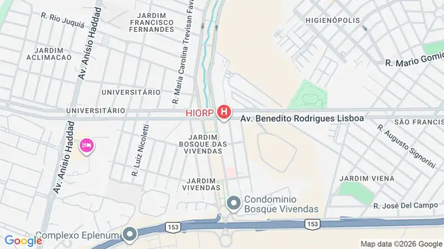 Mapa do bairro Jardim Bosque das Vivendas, São José do Rio Preto - SP
