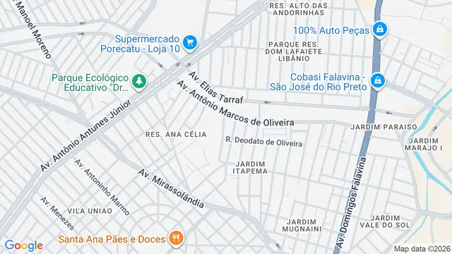 Mapa do bairro Jardim Braga, São José do Rio Preto - SP