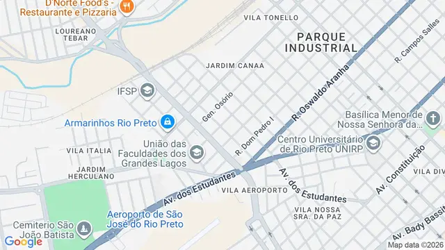 Mapa do bairro Jardim Canaã, São José do Rio Preto - SP