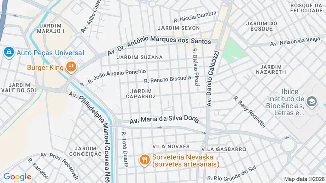 Mapa do bairro Jardim Caparroz, São José do Rio Preto - SP