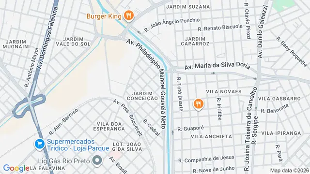Mapa do bairro Jardim Conceição, São José do Rio Preto - SP