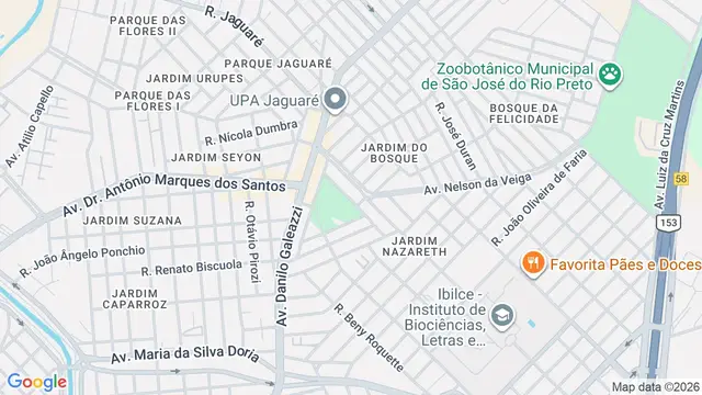 Mapa do bairro Jardim do Bosque, São José do Rio Preto - SP