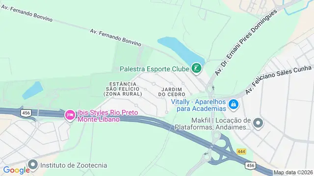 Mapa do bairro Jardim do Cedro, São José do Rio Preto - SP