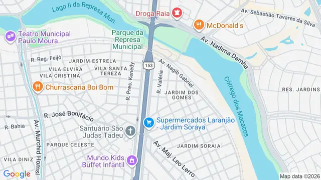 Mapa do bairro Jardim dos Gomes, São José do Rio Preto - SP