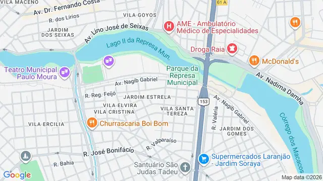 Mapa do bairro Jardim Estrela, São José do Rio Preto - SP
