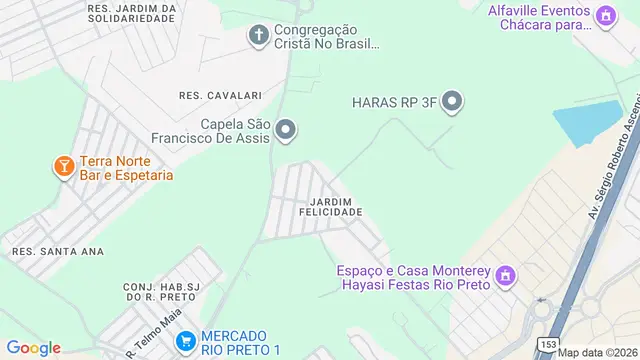 Mapa do bairro Jardim Felicidade, São José do Rio Preto - SP