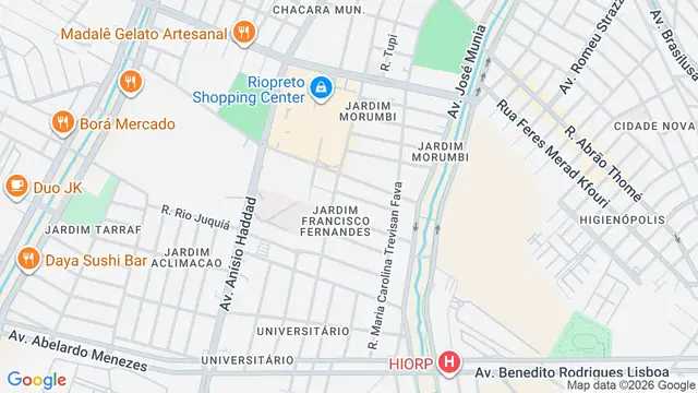 Mapa do bairro Jardim Francisco Fernandes, São José do Rio Preto - SP