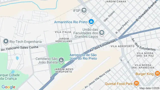Mapa do bairro Jardim Herculano, São José do Rio Preto - SP