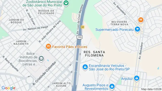 Mapa do bairro Jardim Jandira, São José do Rio Preto - SP