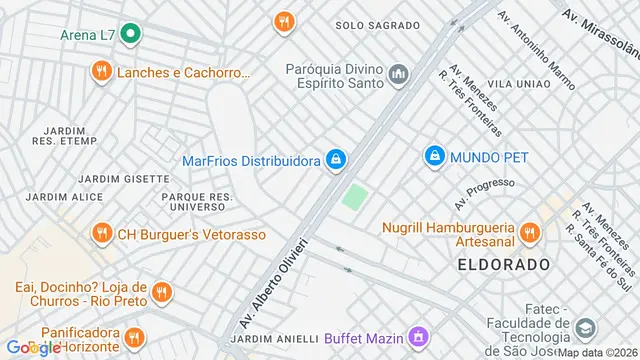 Mapa do bairro Jardim Laranjeiras, São José do Rio Preto - SP