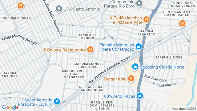 Mapa do bairro Jardim Manoel Del Arco, São José do Rio Preto - SP