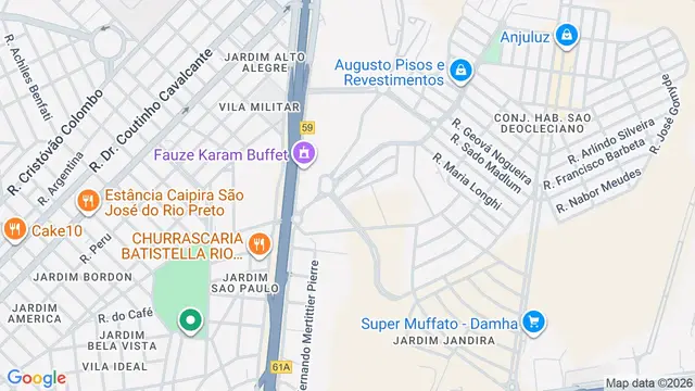 Mapa do bairro Jardim Marambáia, São José do Rio Preto - SP