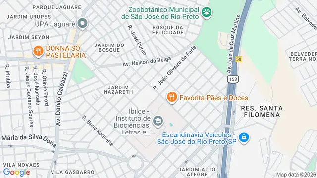 Mapa do bairro Jardim Nazareth, São José do Rio Preto - SP