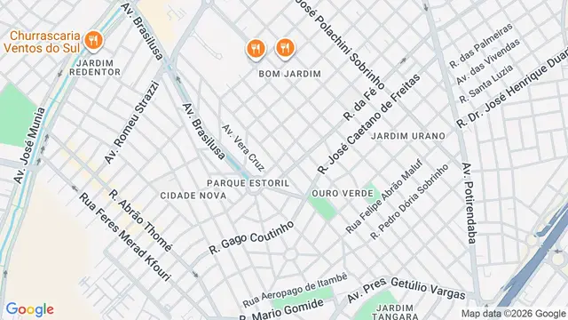 Mapa do bairro Jardim Novo Mundo, São José do Rio Preto - SP