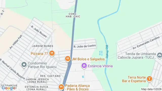 Mapa do bairro Jardim Nunes 2, São José do Rio Preto - SP