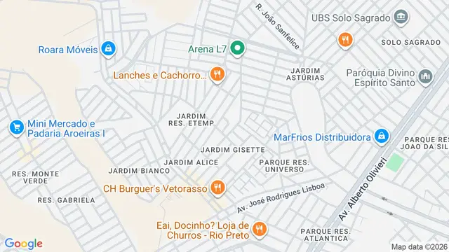 Mapa do bairro Jardim Residencial Etemp, São José do Rio Preto - SP