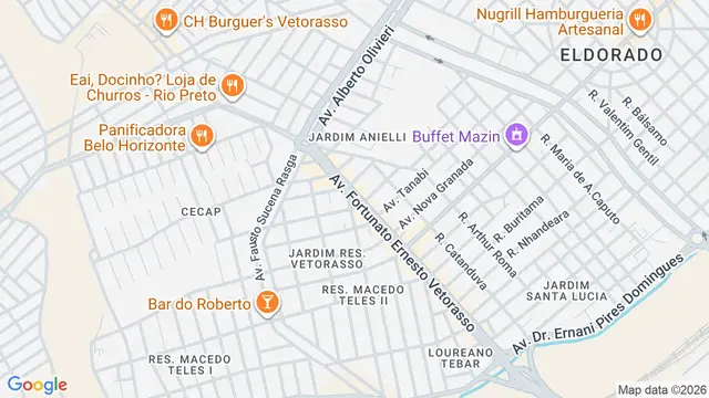 Mapa do bairro Jardim Residencial Vetorasso, São José do Rio Preto - SP