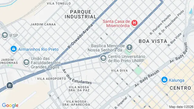 Mapa do bairro Jardim Roseana, São José do Rio Preto - SP