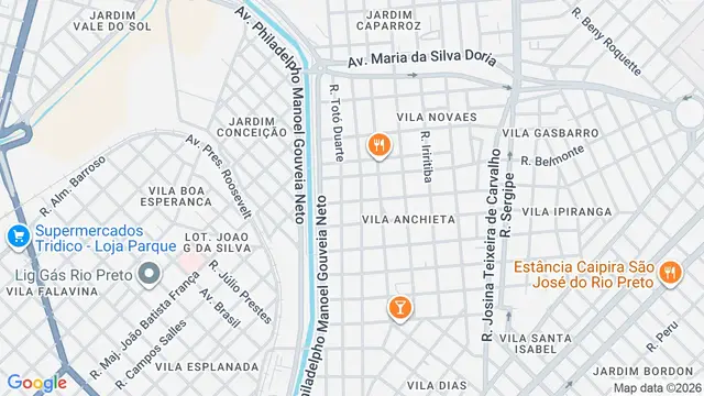 Mapa do bairro Jardim Rosely, São José do Rio Preto - SP