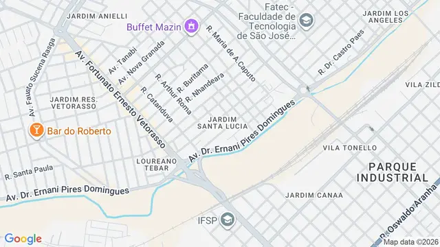Mapa do bairro Jardim Santa Lúcia, São José do Rio Preto - SP